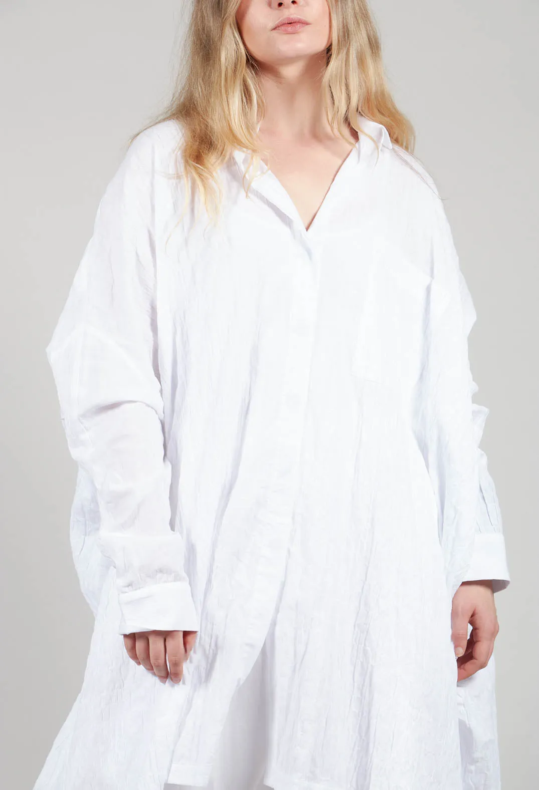 Oversized Longline Shirt in White