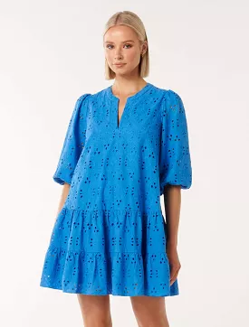 Palermo Broderie Smock Mini Dress