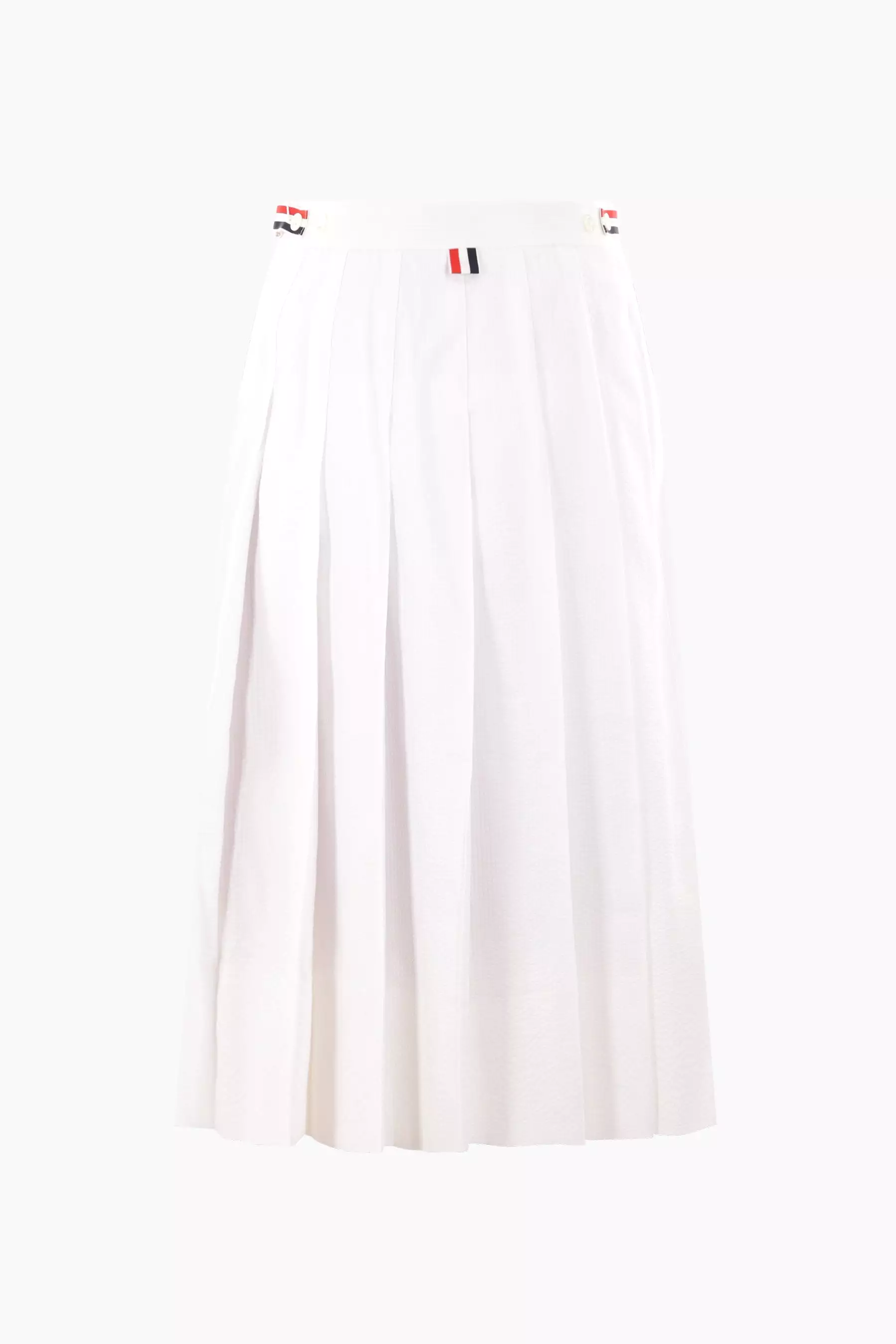 pleated seersucker skirt