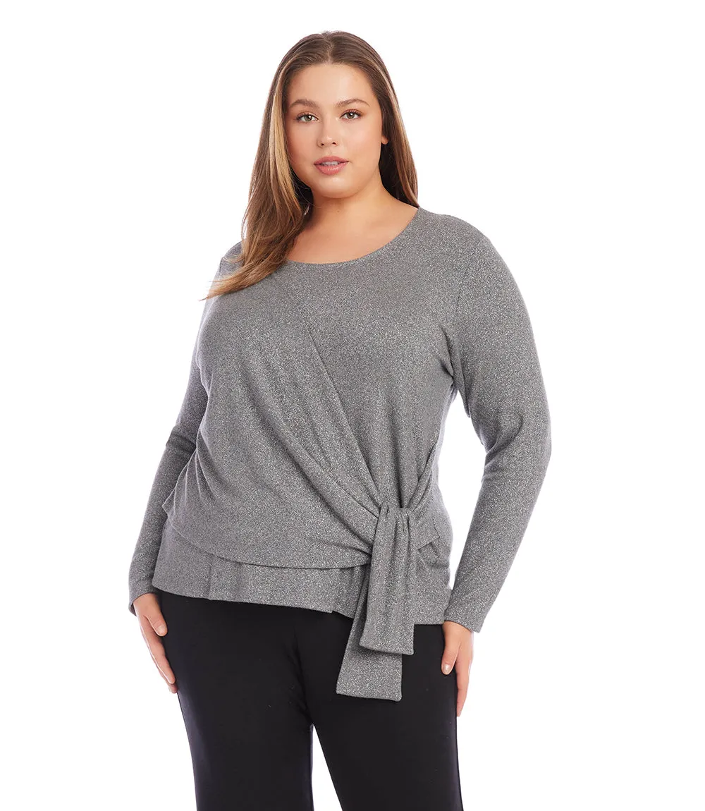 Plus Size Drape Front Top