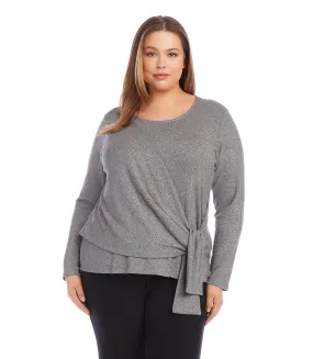 Plus Size Drape Front Top