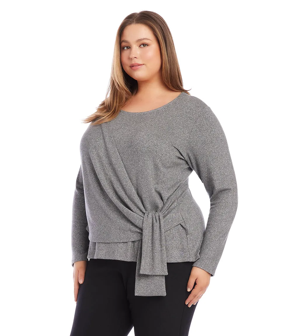 Plus Size Drape Front Top