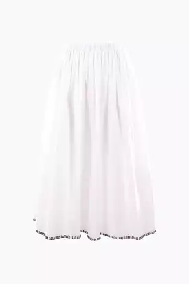 poplin round midi skirt