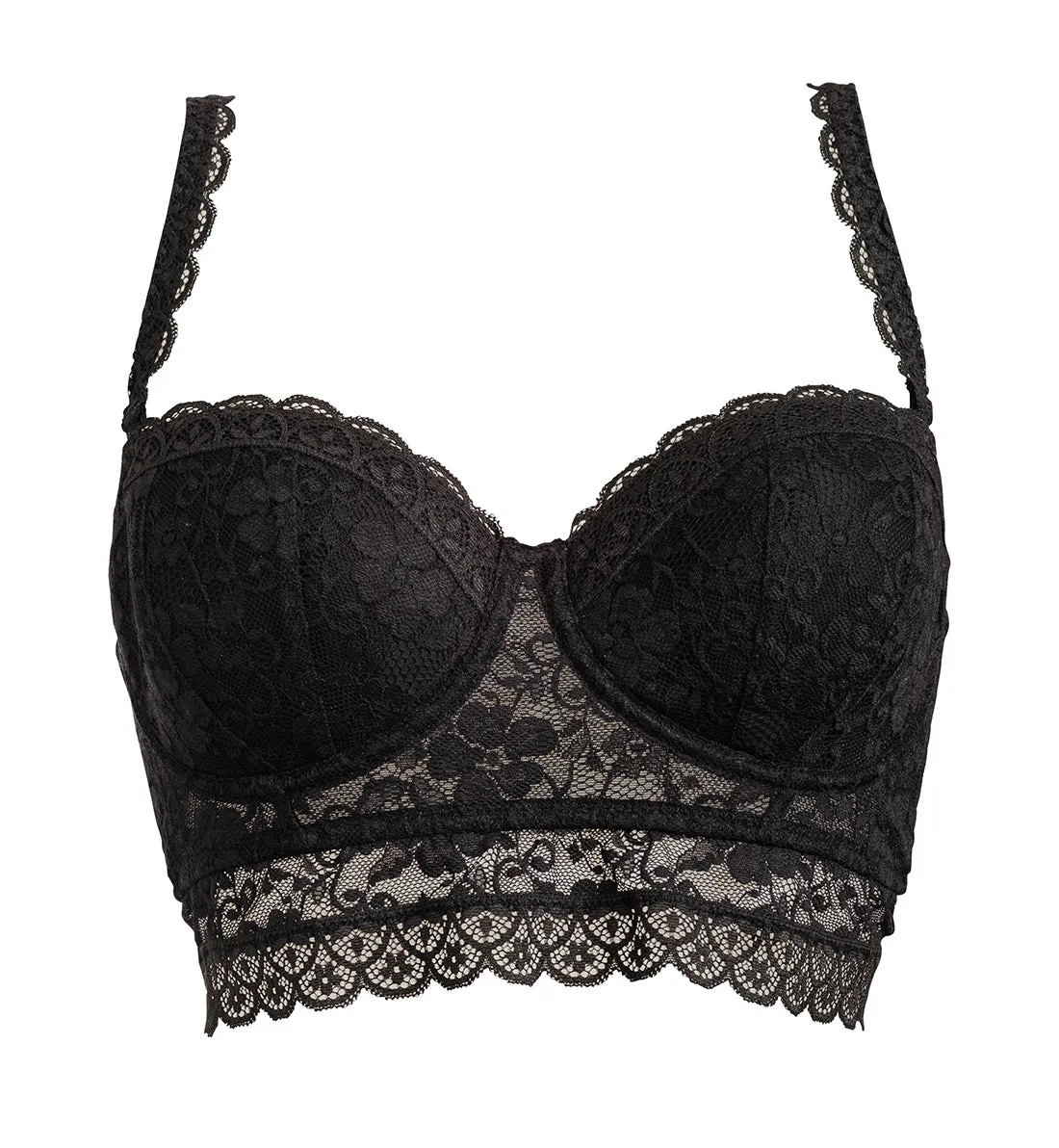 Pour Moi Rebel Strapless Longline Underwire Bra (84001) - Black