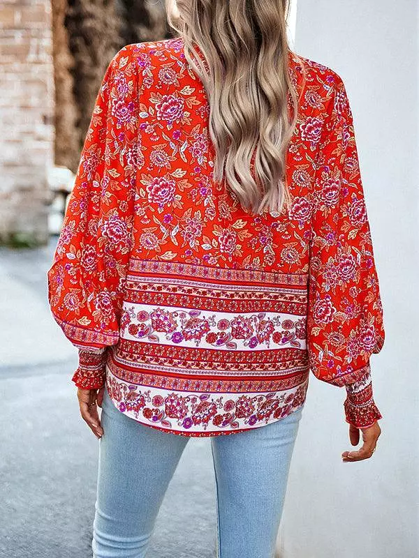 Printed Casual Long Sleeved Women Shirt