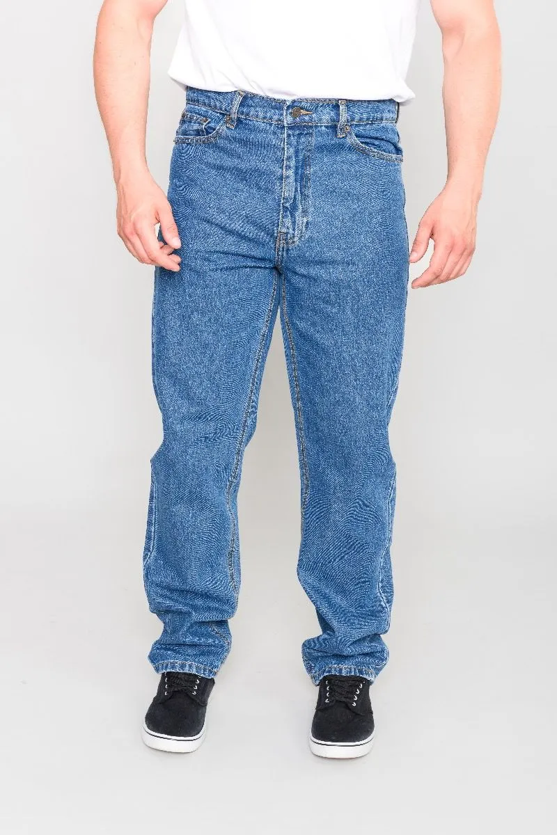 Rockford Long Leg Denim Jeans Blue Stonewash