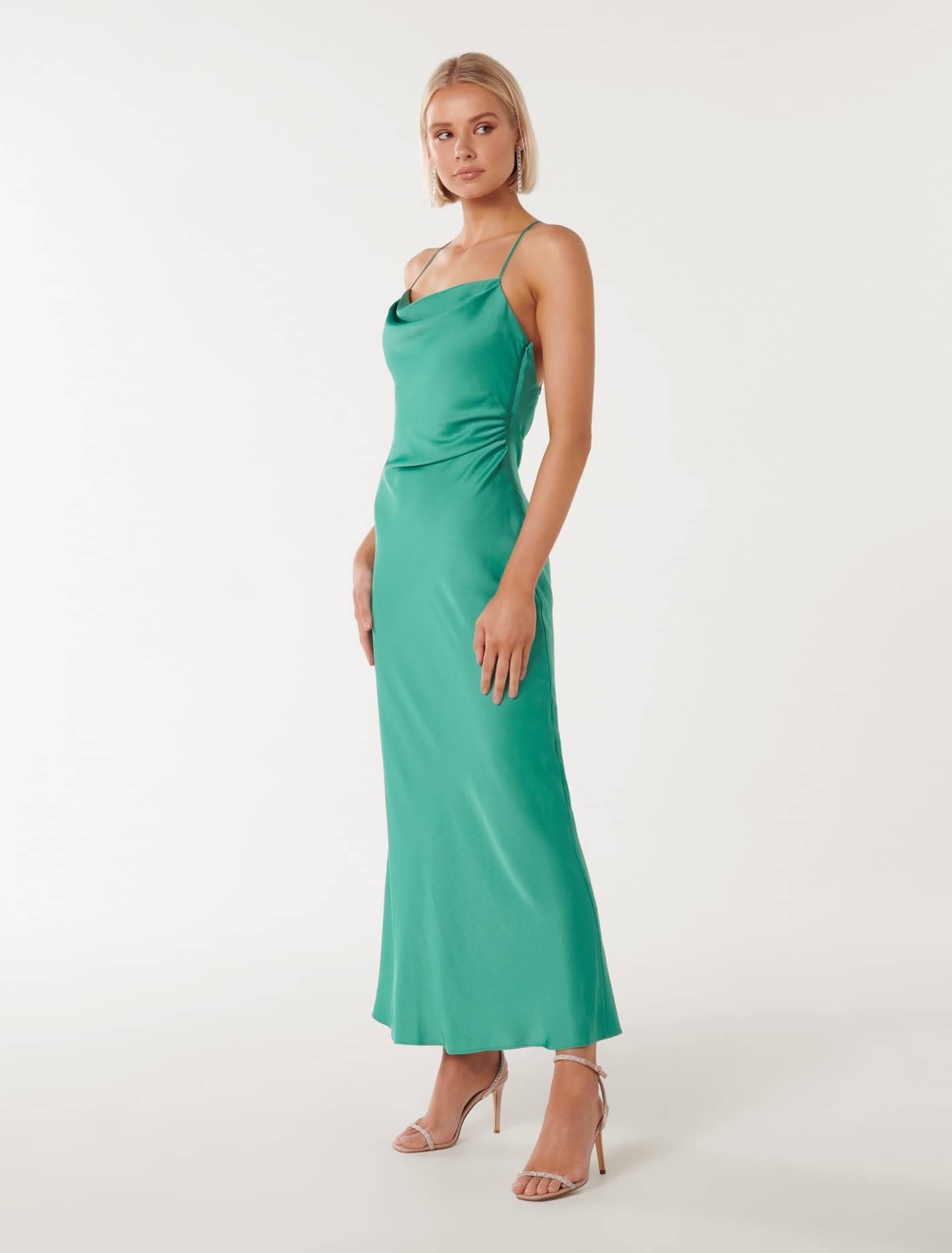 Ruby Tie Back Satin Maxi Dress