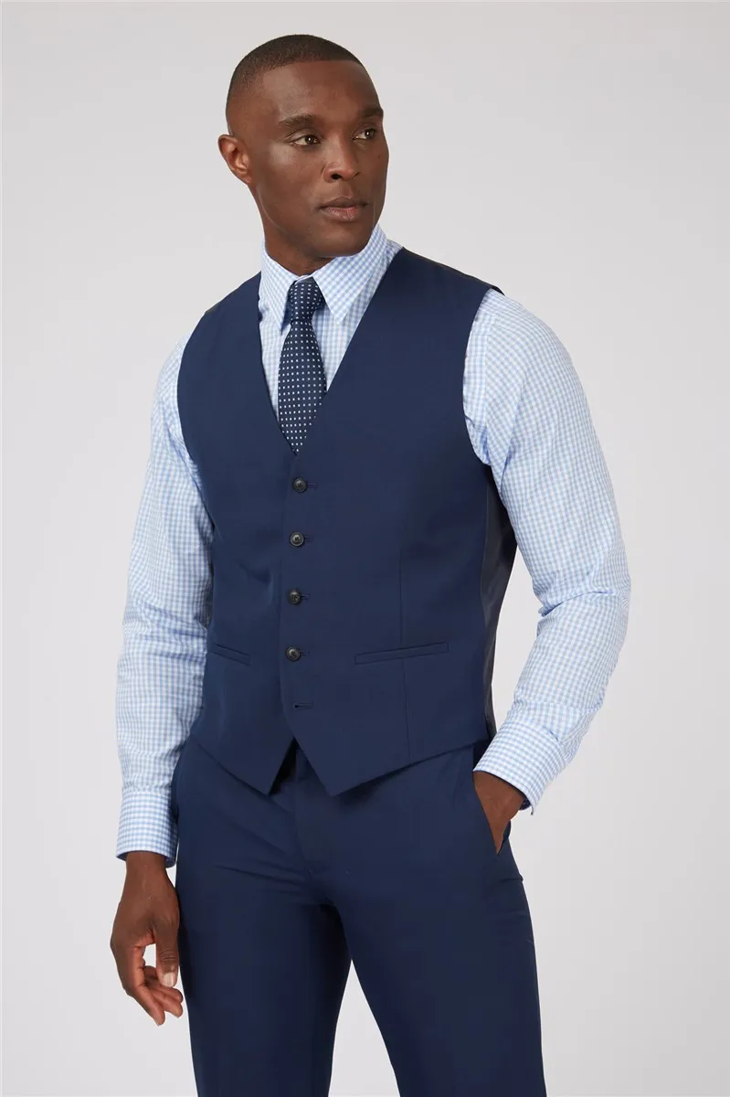 Slim Fit Blue Waistcoat