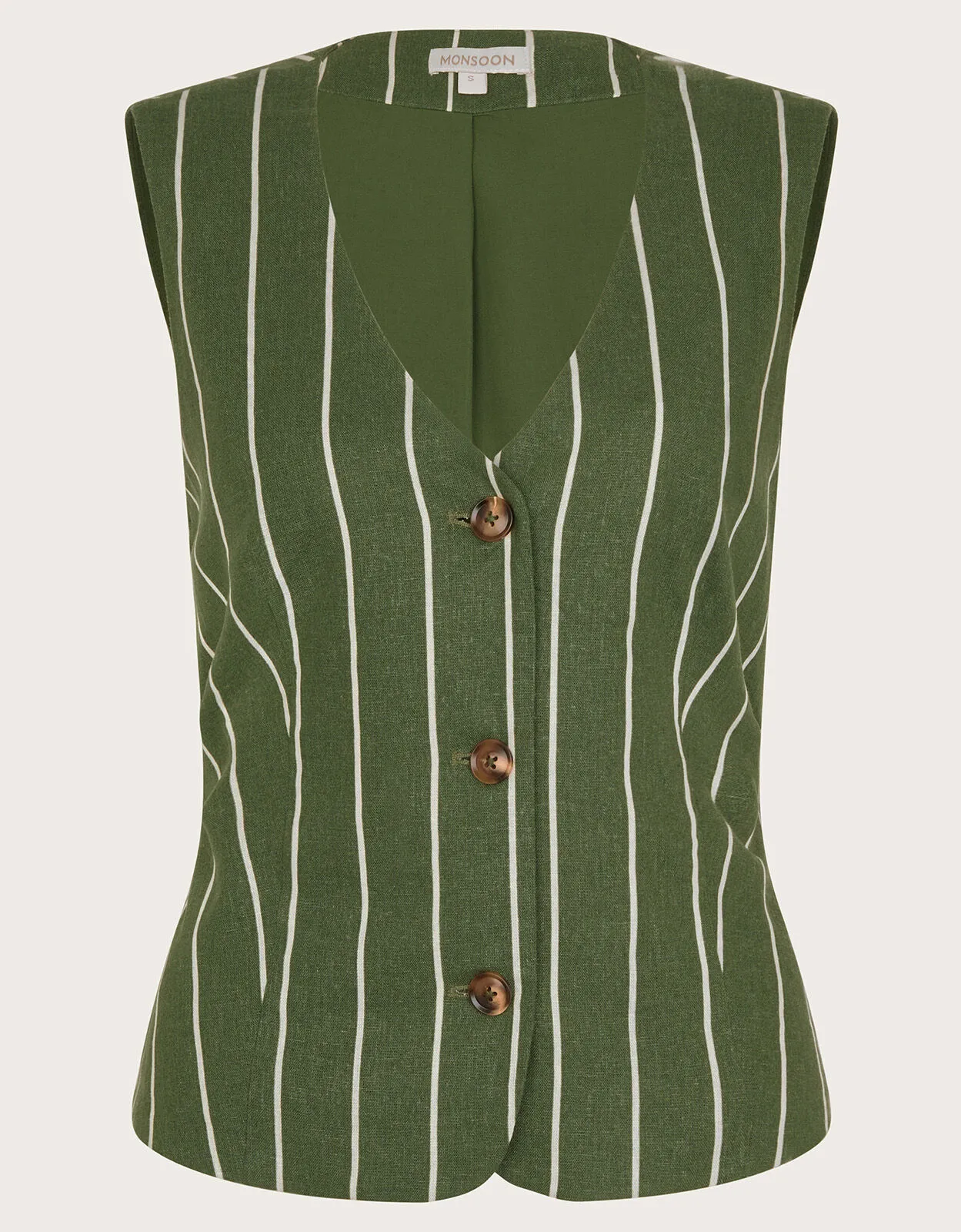 Susan Stripe Waistcoat Green