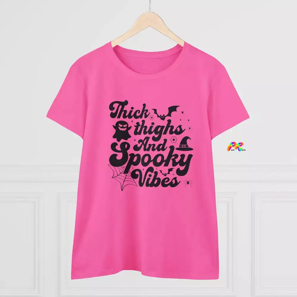 Thick Thighs Spooky Vibes Cotton T-Shirt