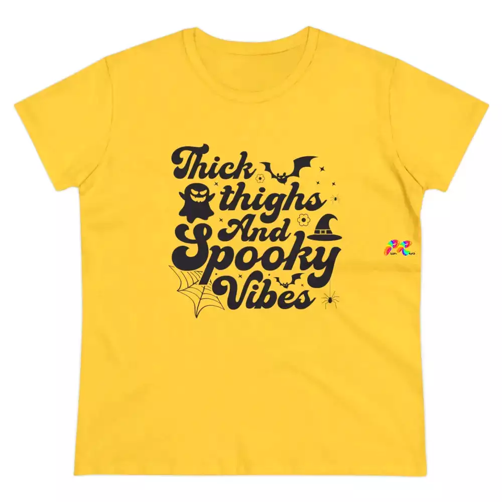 Thick Thighs Spooky Vibes Cotton T-Shirt