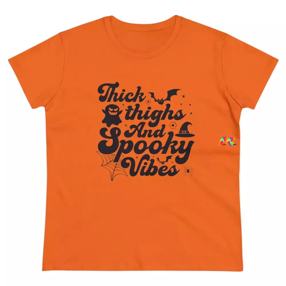 Thick Thighs Spooky Vibes Cotton T-Shirt