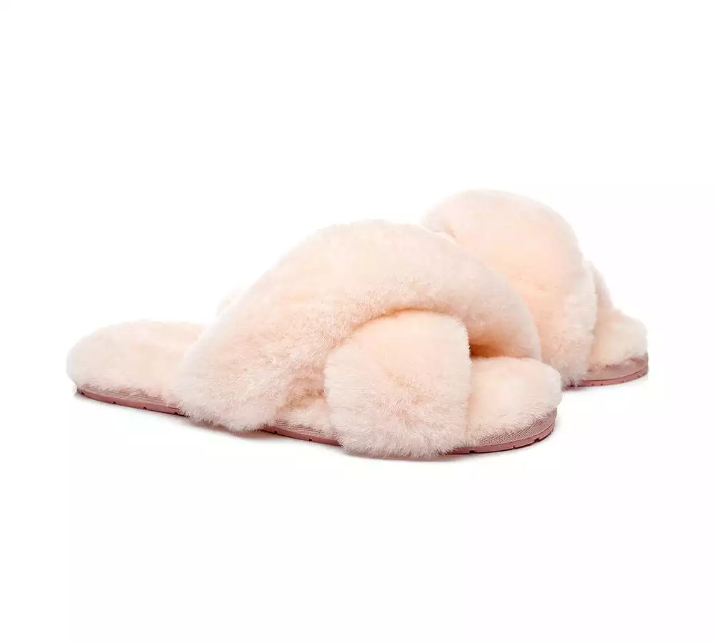 UGG Australian Shepherd Cross Fluffy Slides Linty