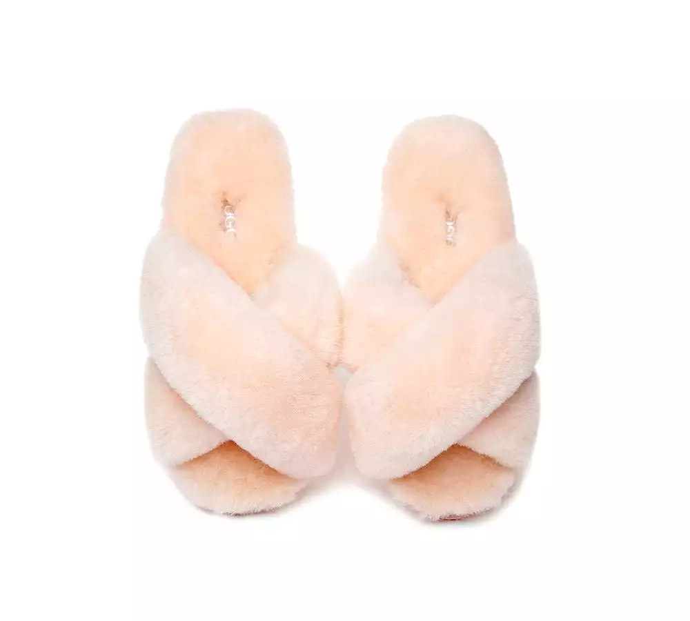 UGG Australian Shepherd Cross Fluffy Slides Linty