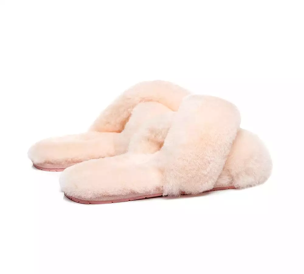 UGG Australian Shepherd Cross Fluffy Slides Linty