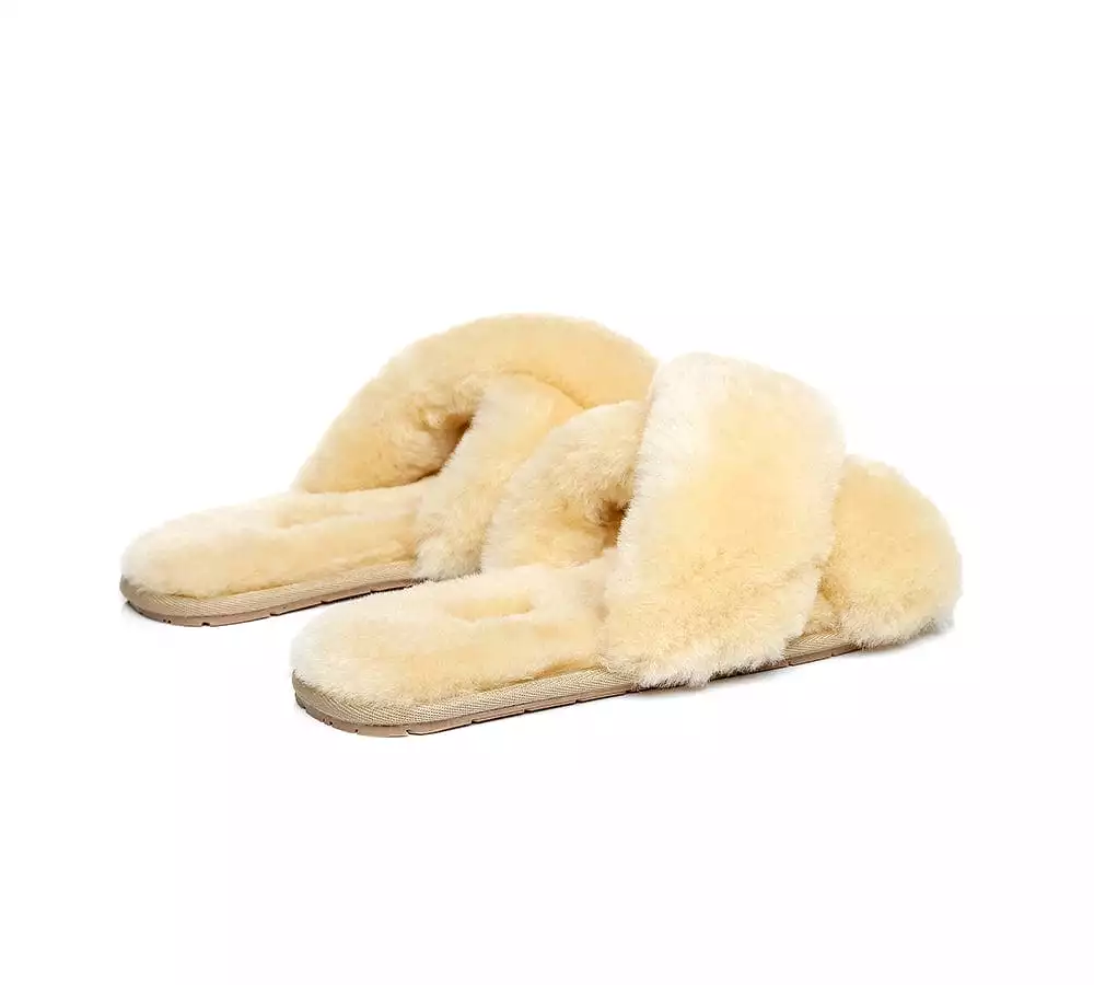 UGG Australian Shepherd Cross Fluffy Slides Linty