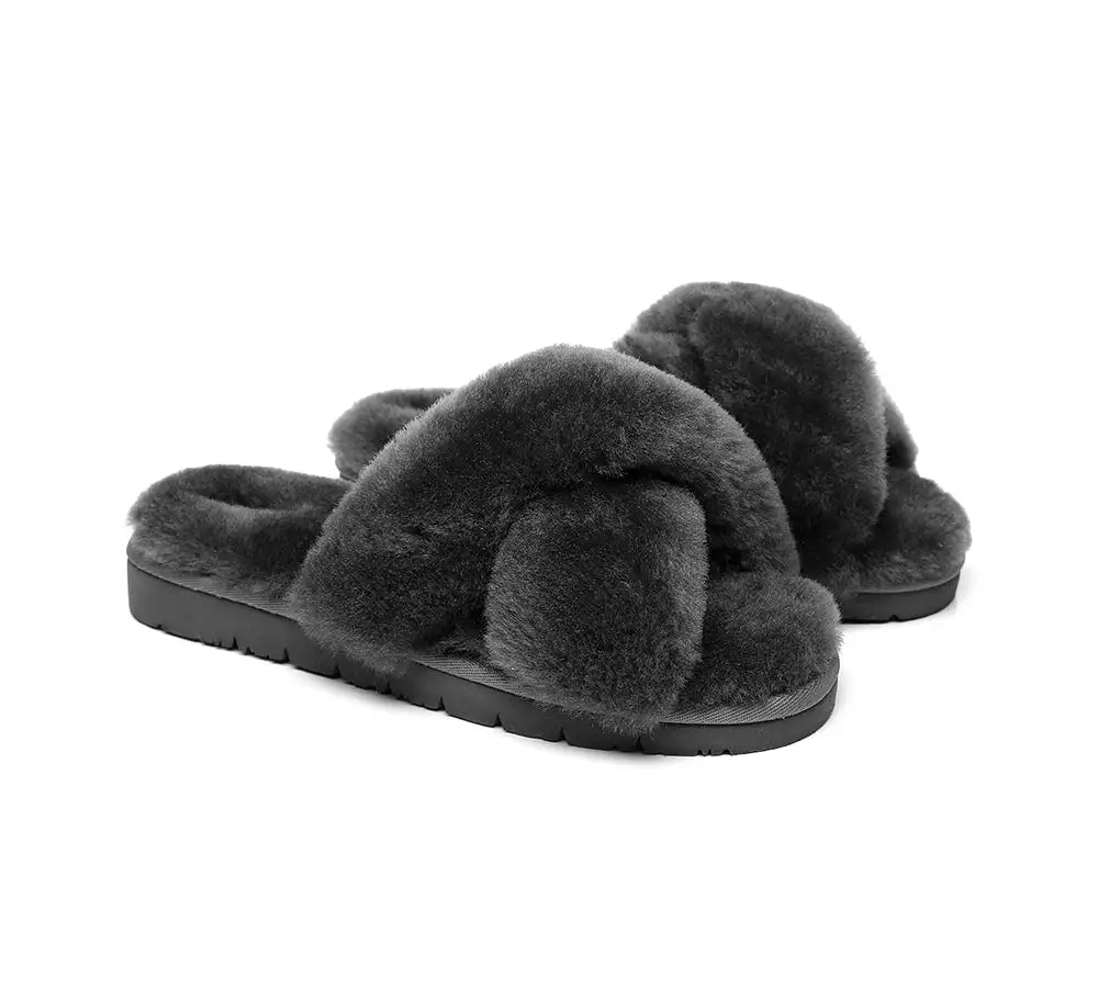 UGG Australian Shepherd Leanna Scuff Women Fluff Cross Slides