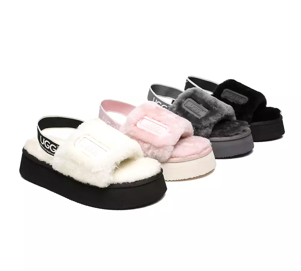 UGG Australian Shepherd Women Platform Fluffy Slide Poppin