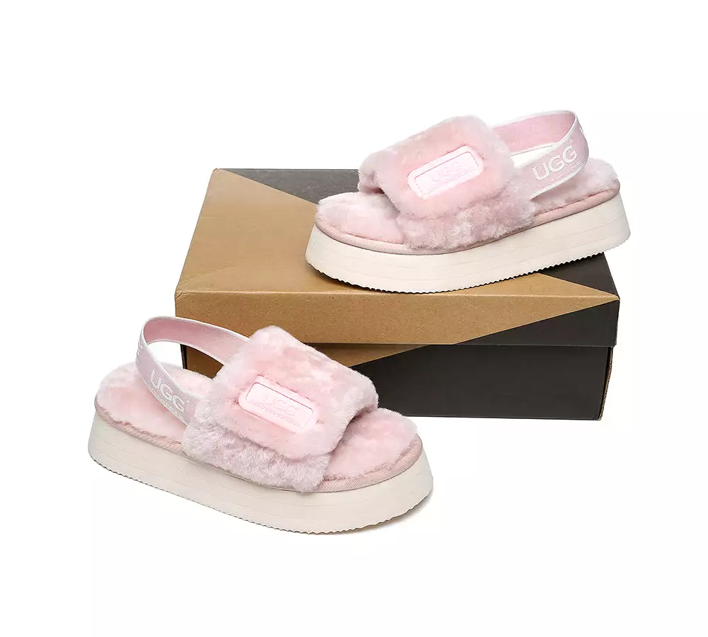 UGG Australian Shepherd Women Platform Fluffy Slide Poppin