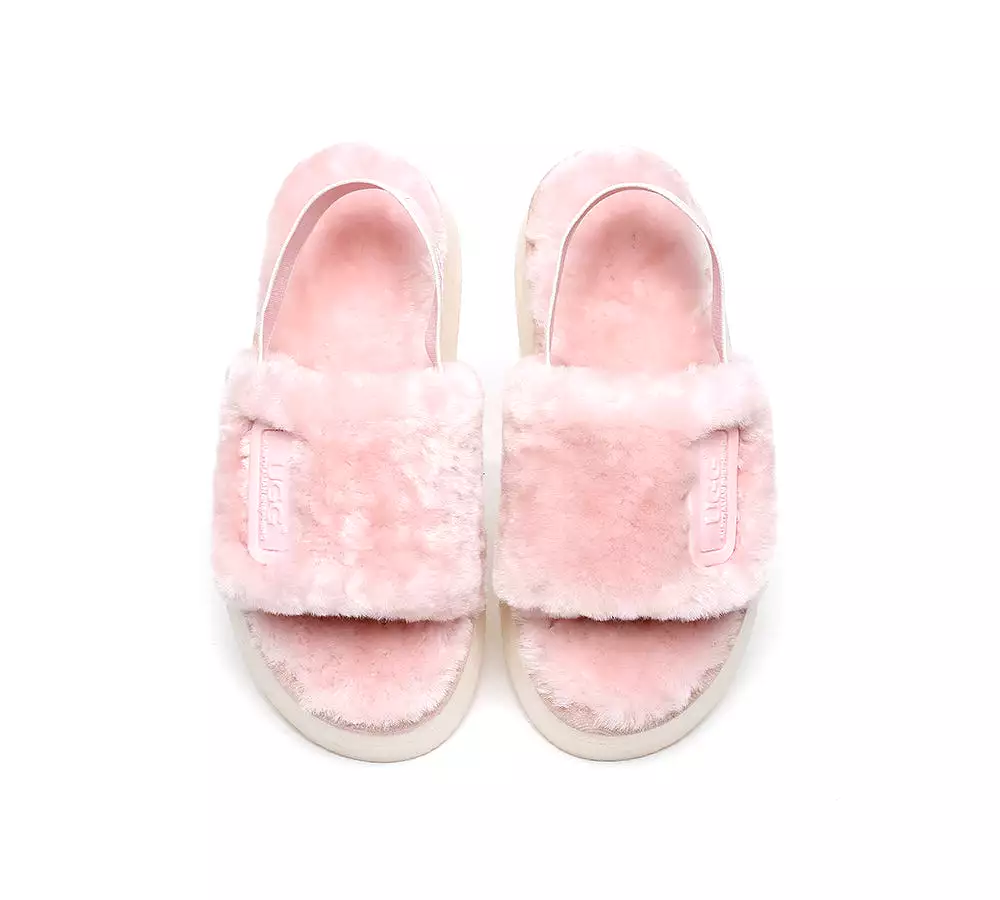 UGG Australian Shepherd Women Platform Fluffy Slide Poppin