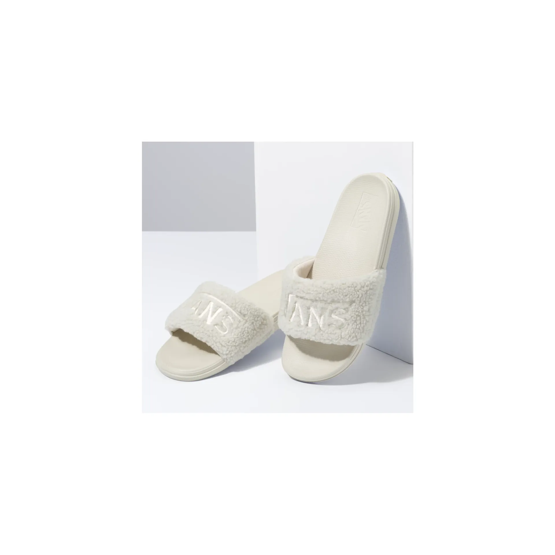 Vans Unisex Sherpa La Costa Slide-on Slides - Oatmeal Beige