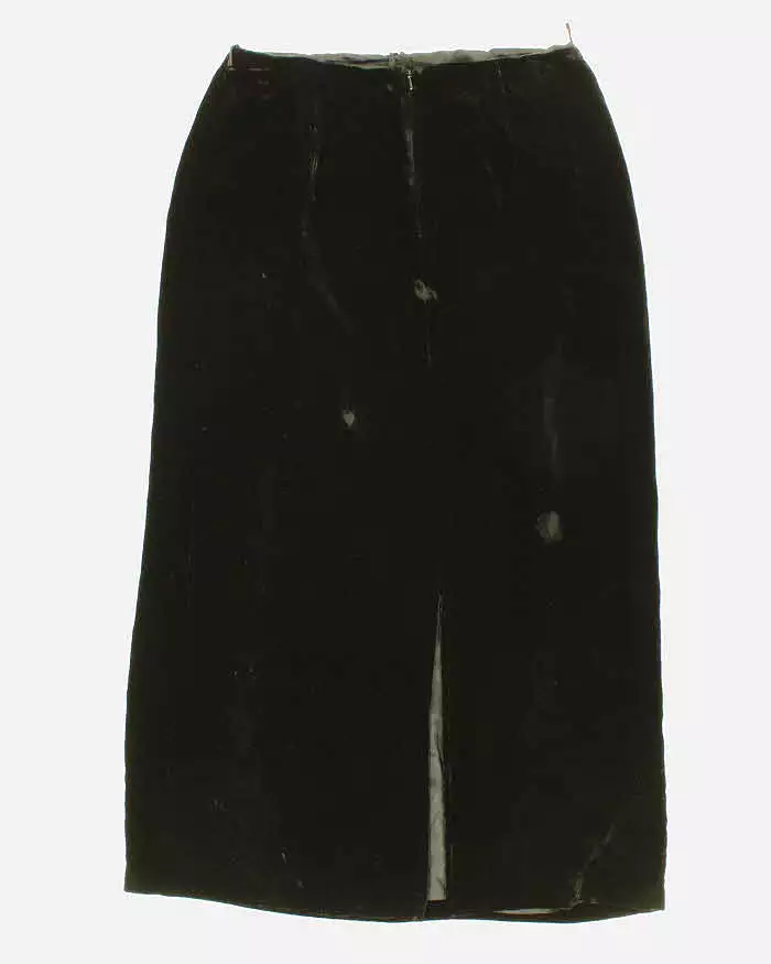 Vintage Woman's Black Velvet Maxi Skirt - W30