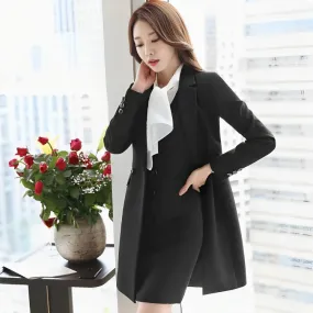 Women's Formal Business Style Blazer with Skirt Office Work Wear Set