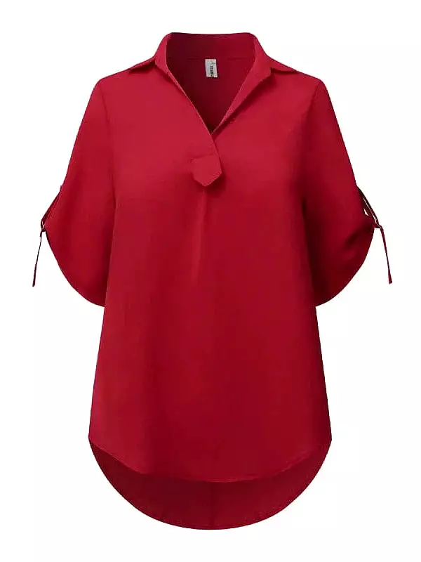 Women's Versatile Solid Color Half Sleeve Shirt Blouse