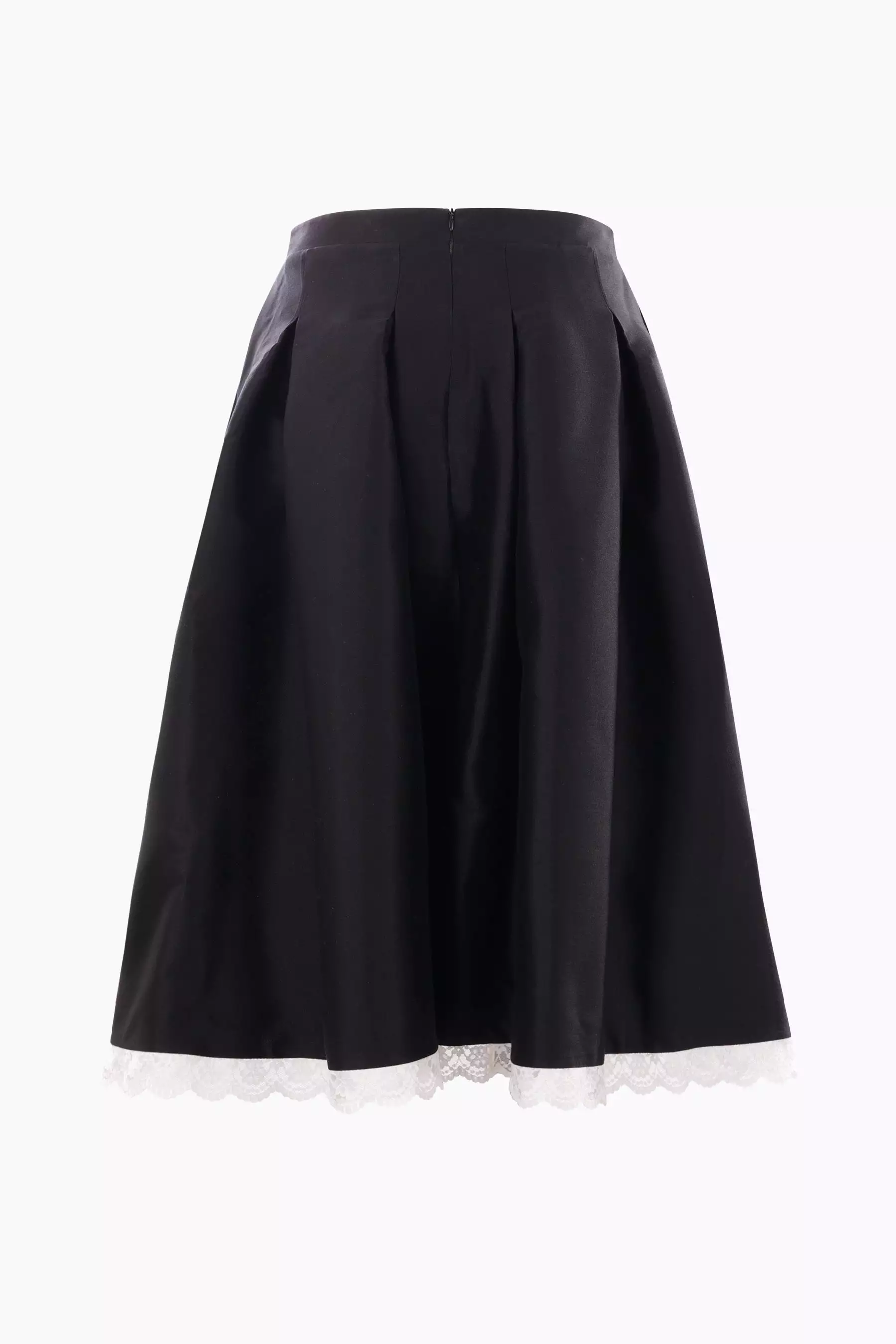 wool and silk A-line midi skirt