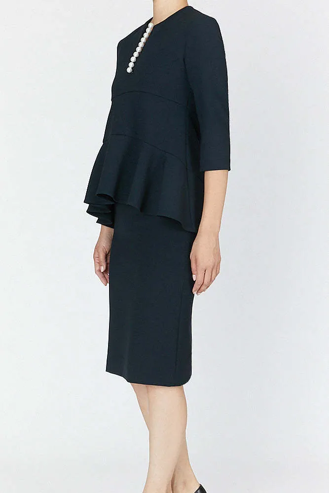 YOKOCHAN  |Cropped Plain With Jewels Formal Style  Shirts & Blouses