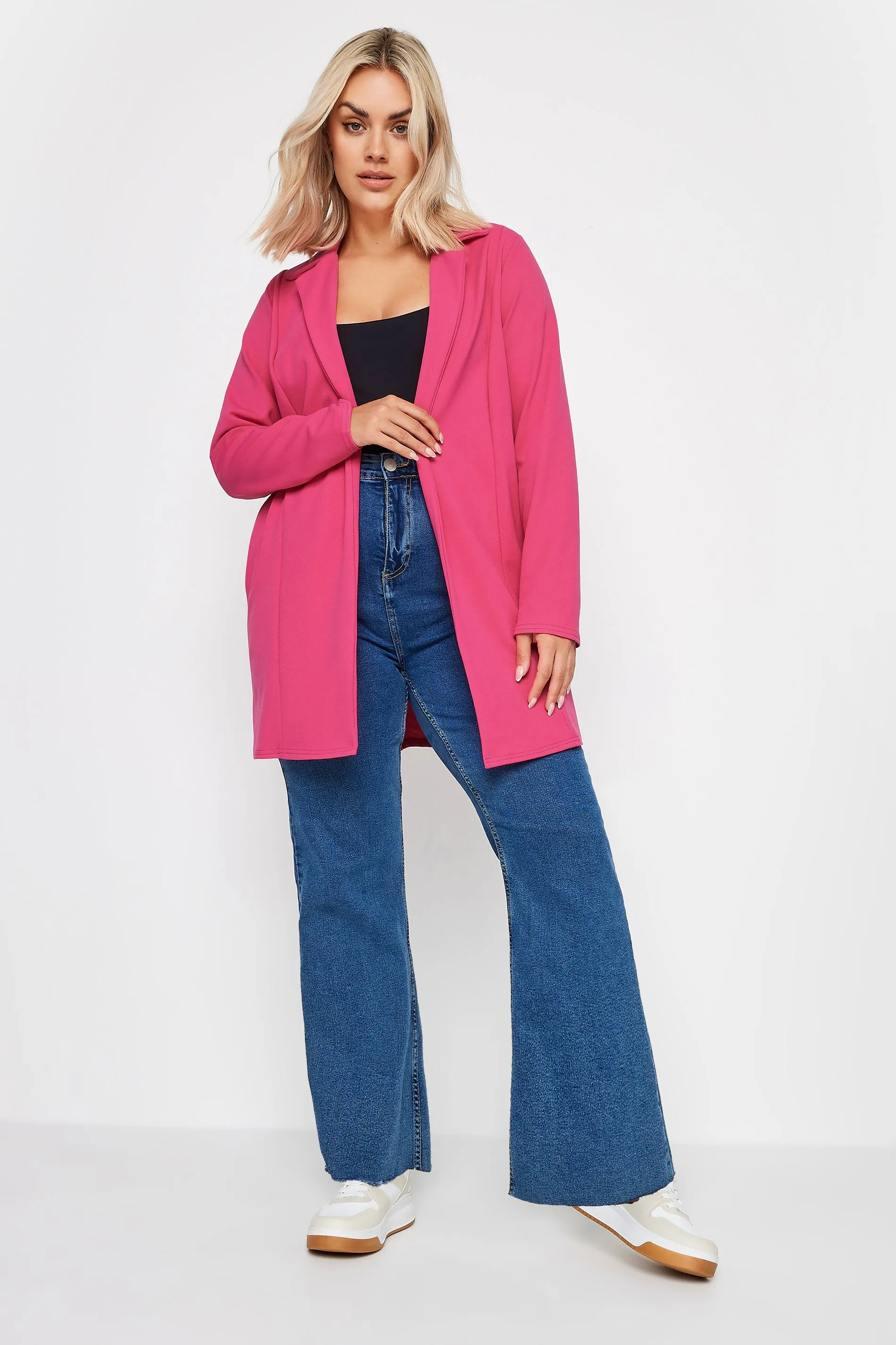 YOURS Curve Hot Pink Longline Blazer