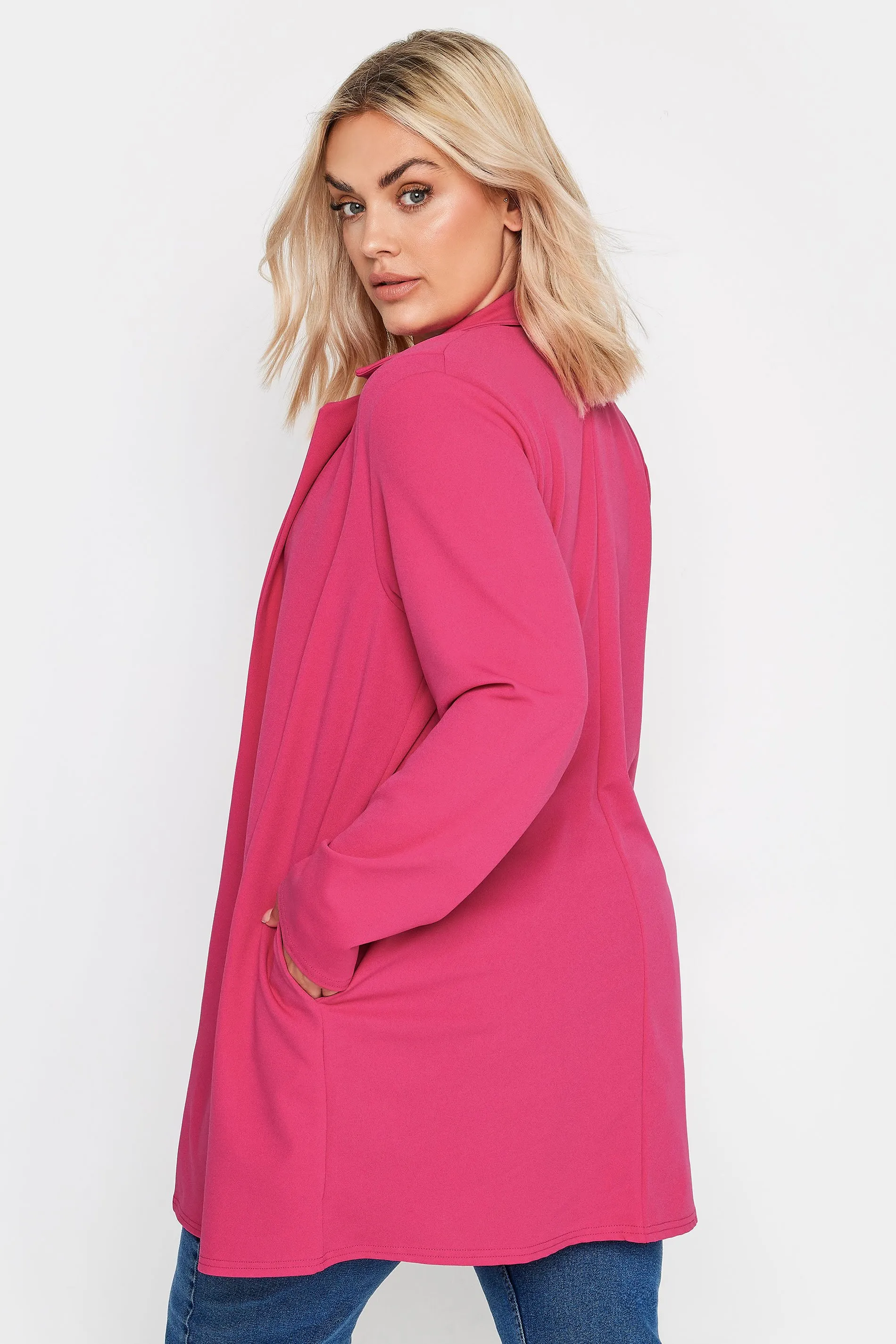 YOURS Curve Hot Pink Longline Blazer