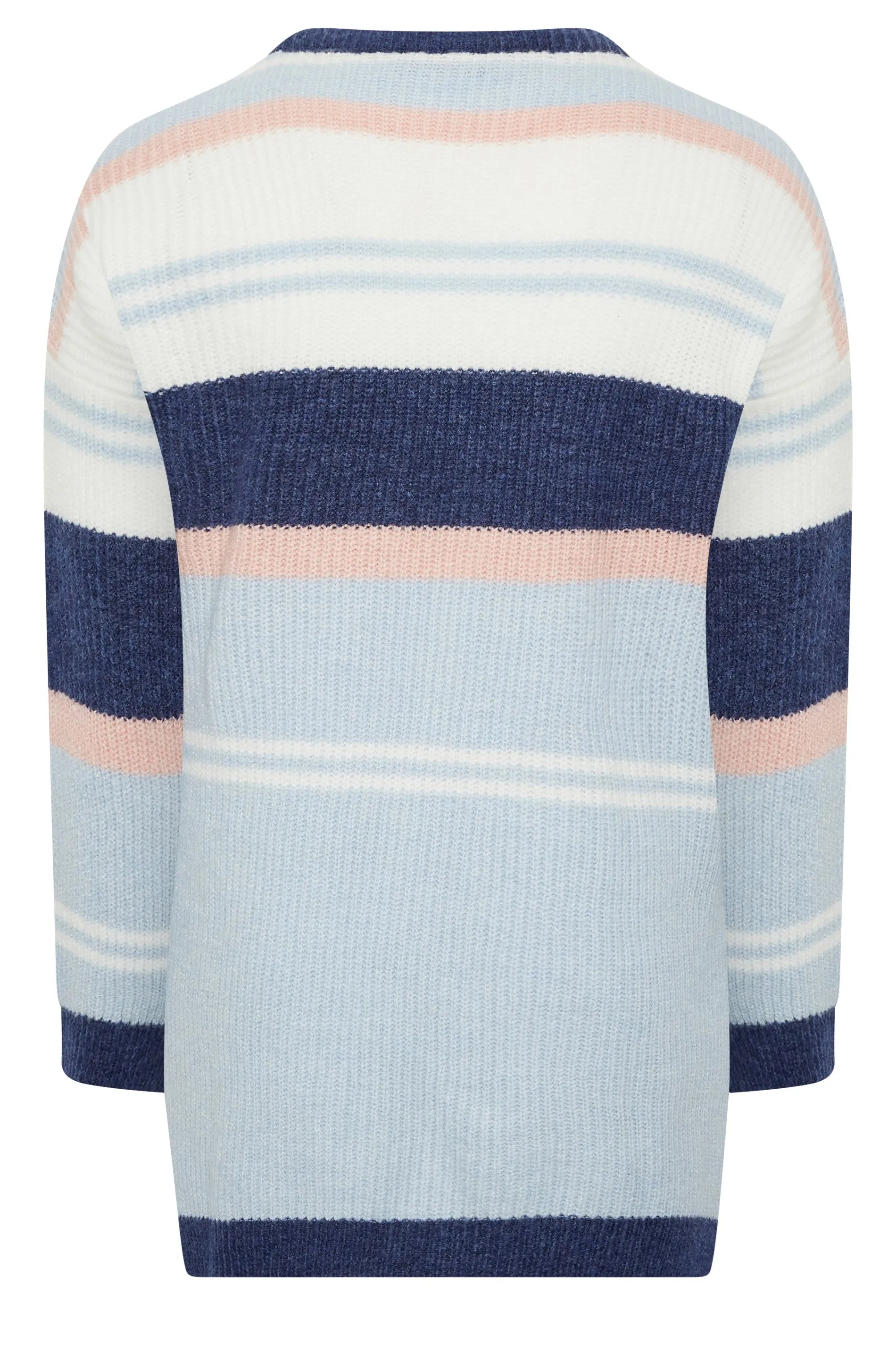 YOURS LUXURY Curve Blue Stripe Longline Jumper