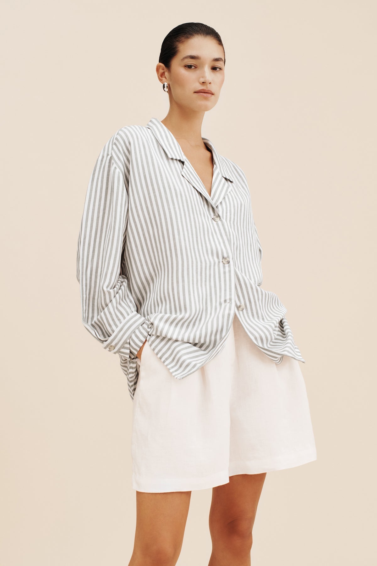 ZADIE SHIRT - SEAGRASS STRIPE