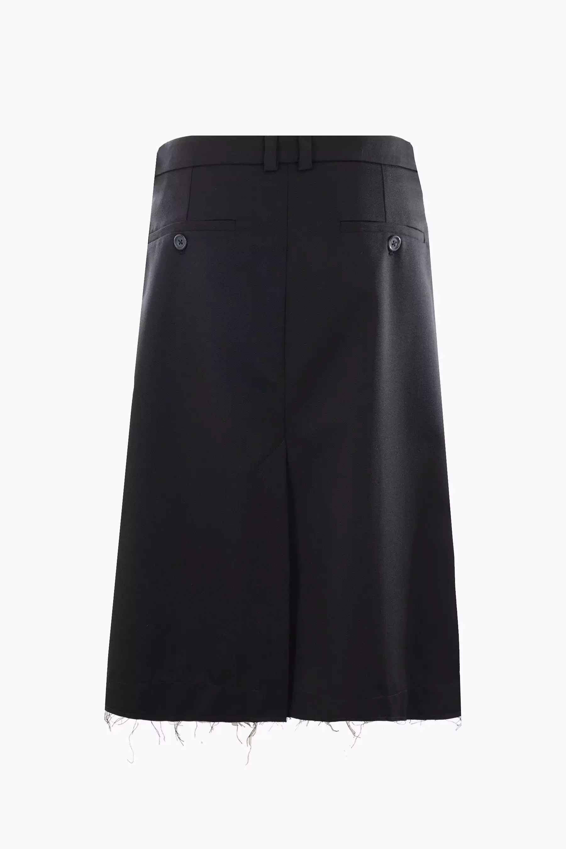 zipped twill skirt