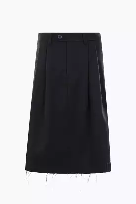 zipped twill skirt